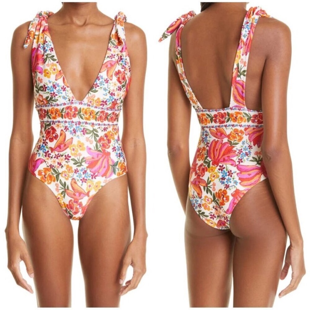 Farm Rio Spring Bananas One Piece Swimsuit Women’s Size XL